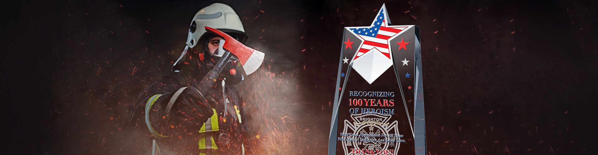 Gift Plaques & Customized Crystal Awards for Firefighters - Banner 1