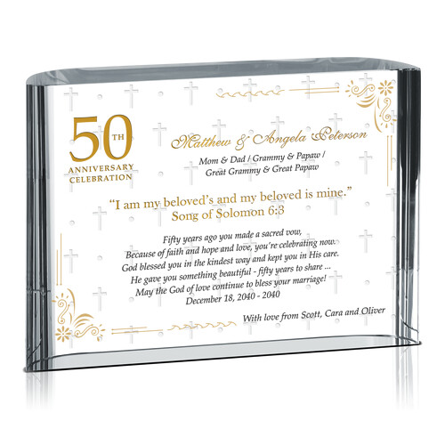 Custom Religious 50th Golden Wedding Anniversary Gift for Parents