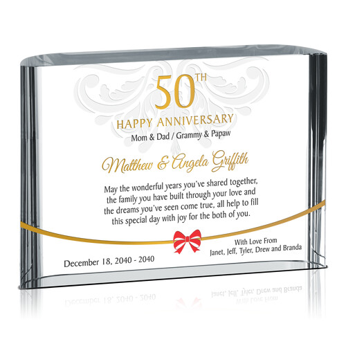 Personalized 50th Wedding Anniversary Gift Plaque for Parents/Grandparents