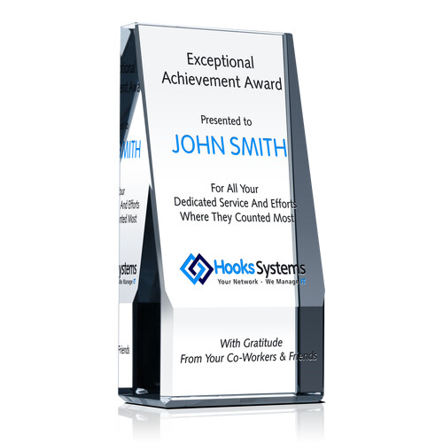 Personalized Crystal Exceptional Achievement Award for Our Loyal Employee and Friend