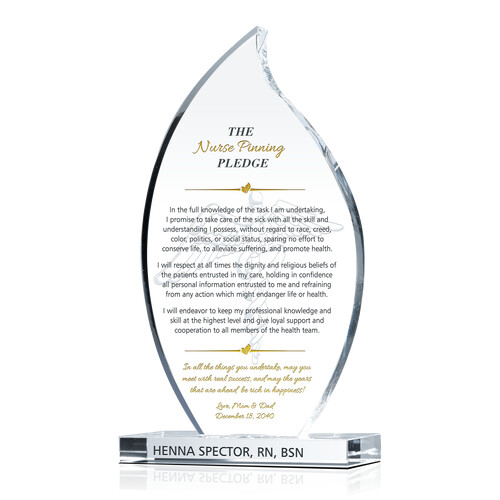 Personalized Graduation Gift Plaque for Future Nurse Practitioners (RN, LNP, NT) with Nurse Pinning Pledge from Parents