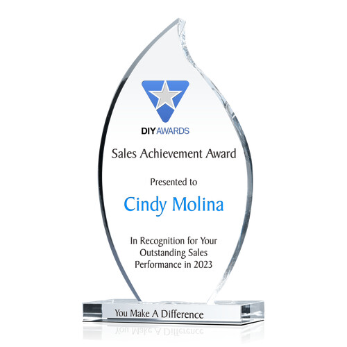 Crystal Sales Achievement Award Trophy | DIY Awards