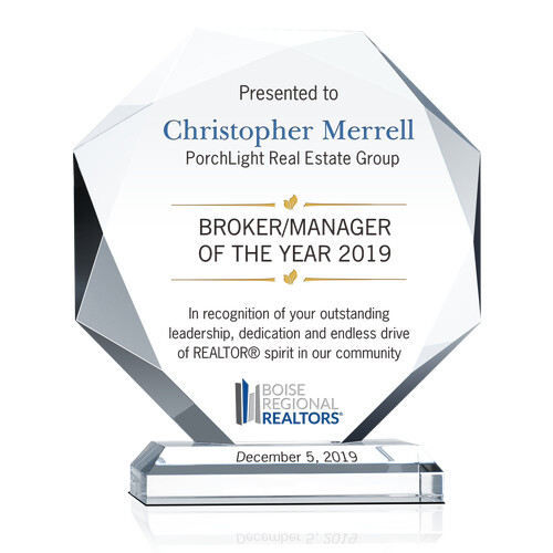 Real Estate Broker Manger of the Year Award Plaque