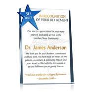 Personalized Physician Retirement Gift Plaque with Caduceus