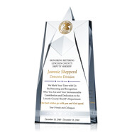 Personalized Crystal Star Police Officer Retirement Award Plaque