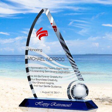 Crystal Retirement Gift Plaques